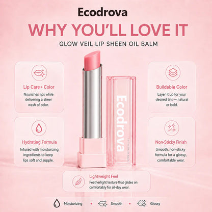 🔥Last Day Buy 1 Get 1 Free|Ecodrova GLOW VEIL LIP SHEEN OIL BALM