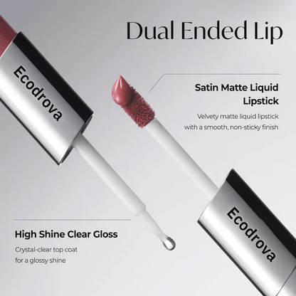 Perfect Twin Lip — Dual-Ended Liquid Lipstick with Velvet Matte Color and Glossy Shine
